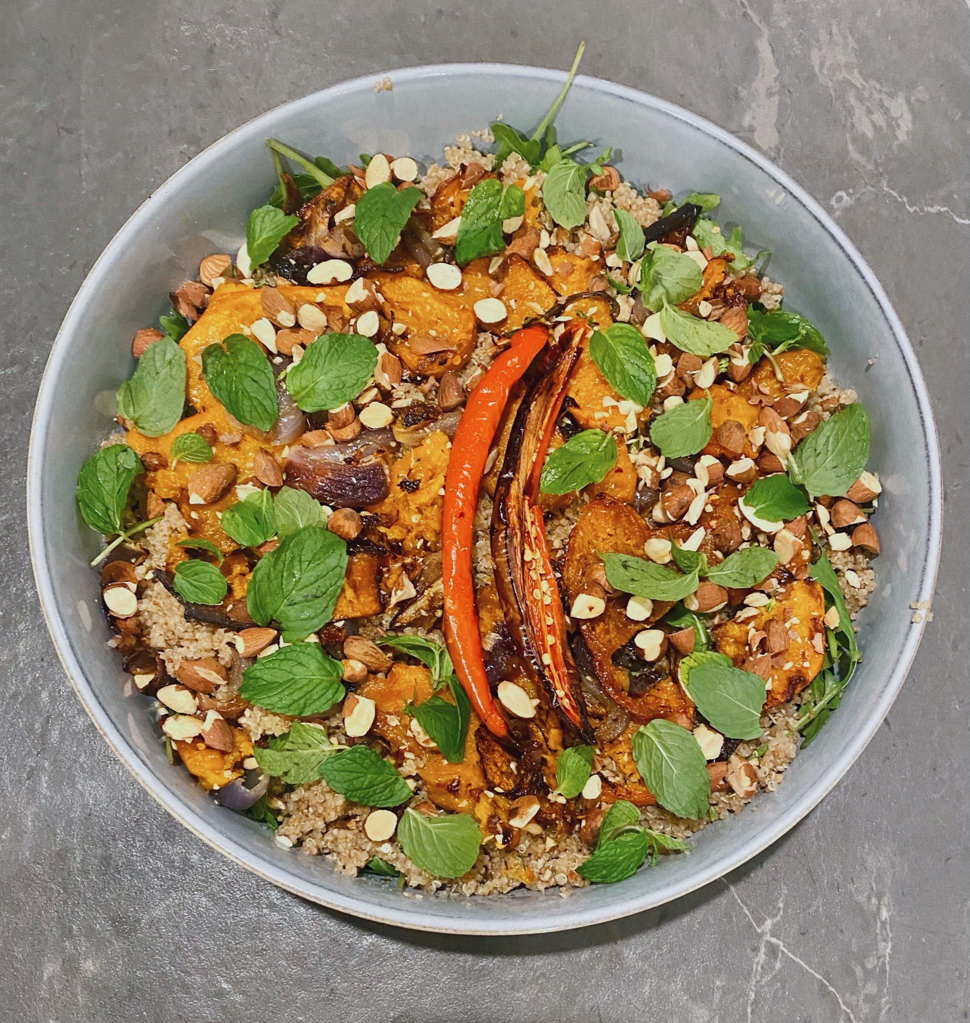 Maple and Chilli Roasted Pumpkin Salad - Mood Food Nutrition